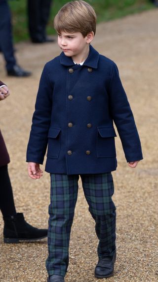 Prince Louis of Wales attends the Christmas Day service at St Mary Magdalene Church on December 25, 2023