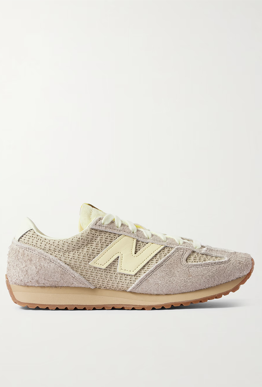 New Balance, 471 leather and suede-trimmed knit sneakers