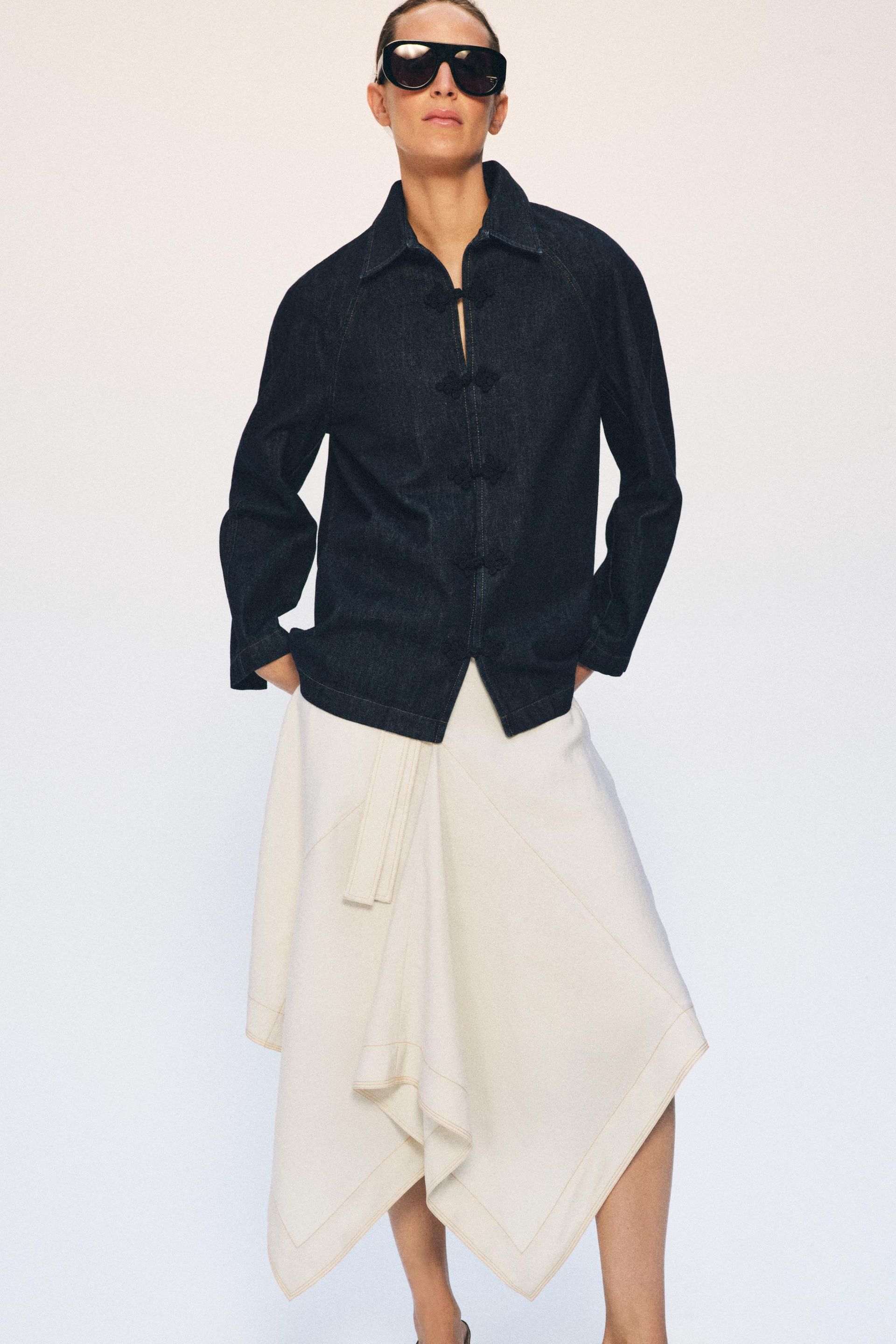 Zw Collection Toggle Denim Jacket