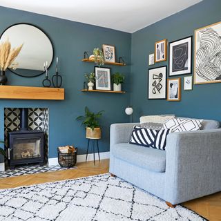 blue living room