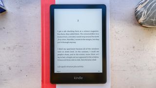 The Kindle Paperwhite 2021 open to chapter 2 of Jenny Offill's Department of Speculation