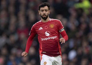 Bruno Fernandes playing for Manchester United in the Premier League