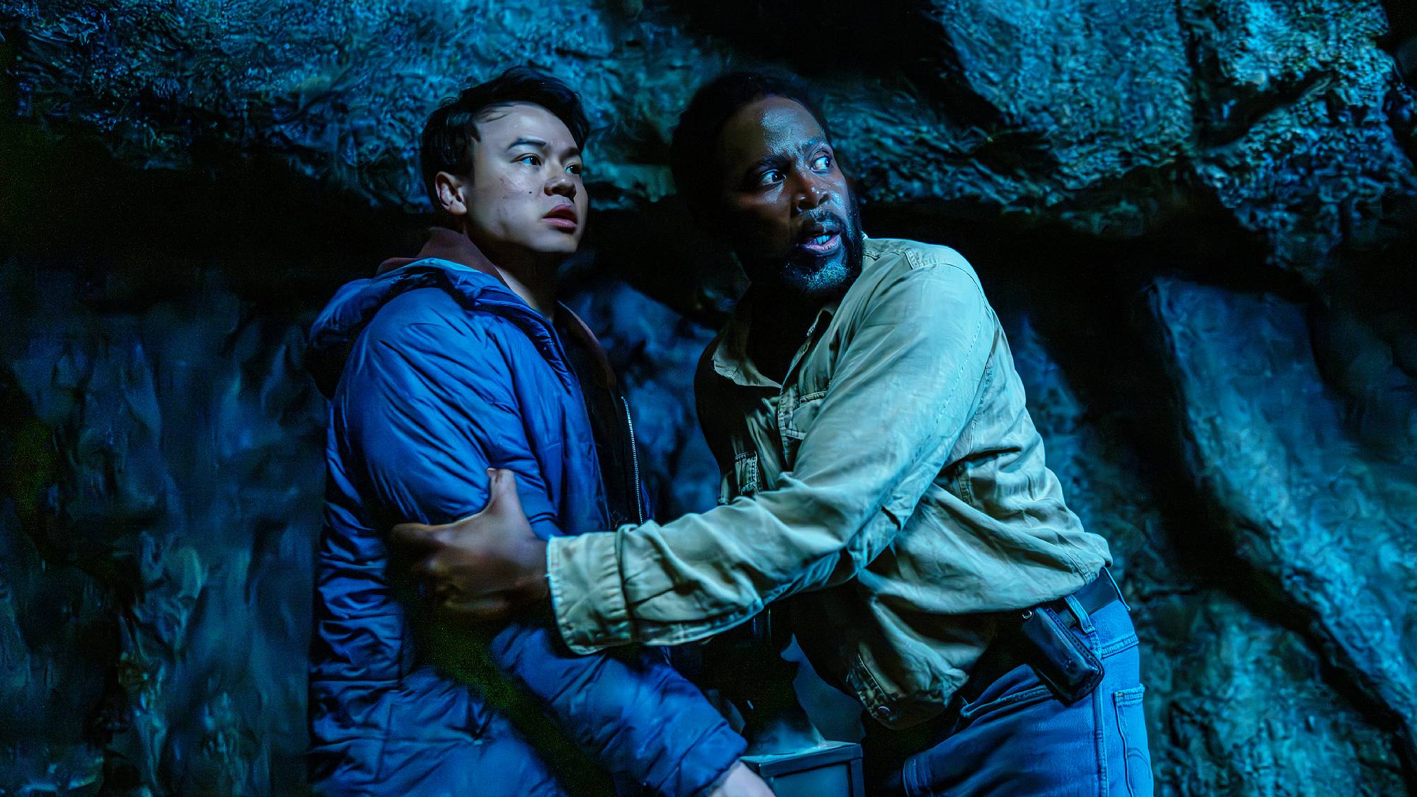 Ricky He as Kenny Liu and Harold Perrineau as Boyd Stevens in "From" season 4 coming to MGM+ on April 19