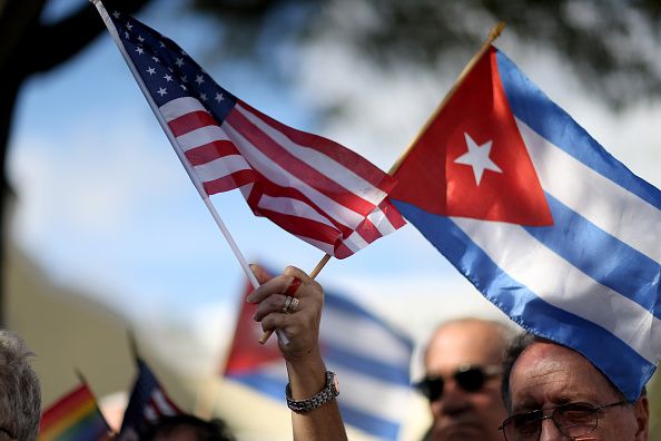 American and Cuban flags