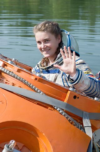Anna Kikina is seen taking part in water survival training as one of the eight cosmonaut candidates selected in 2012. In June 2014, Kikina was not among the group’s six members to advance to spaceflight training.