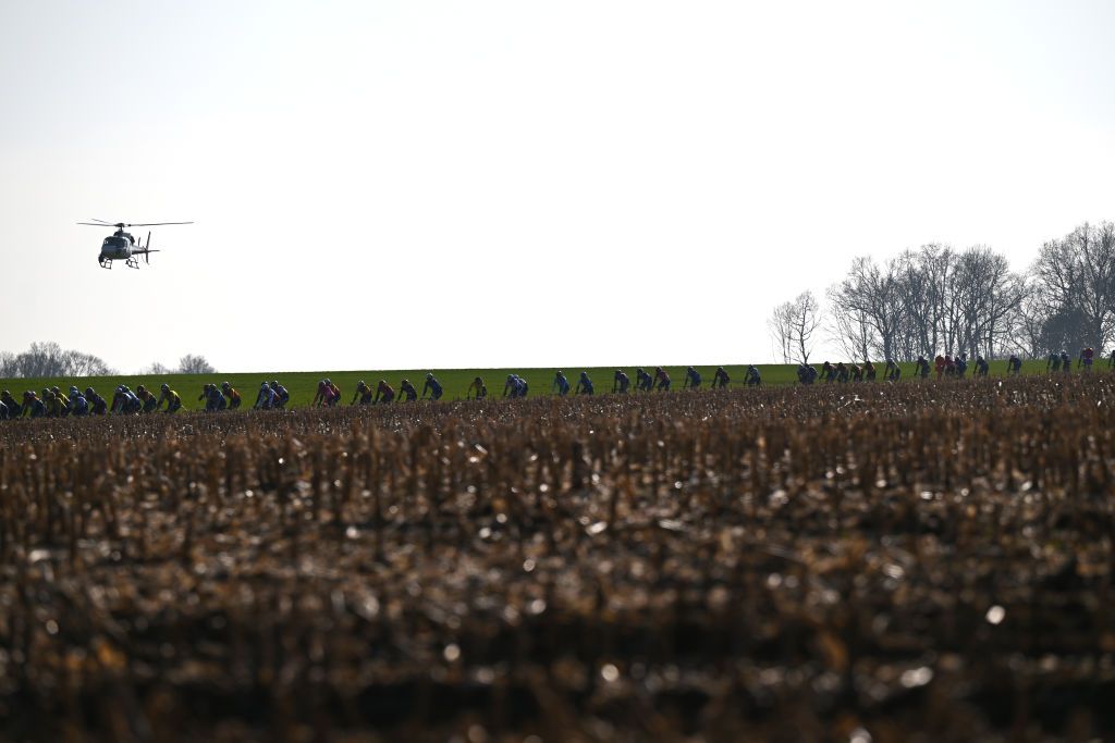 Aerial view of the peloton