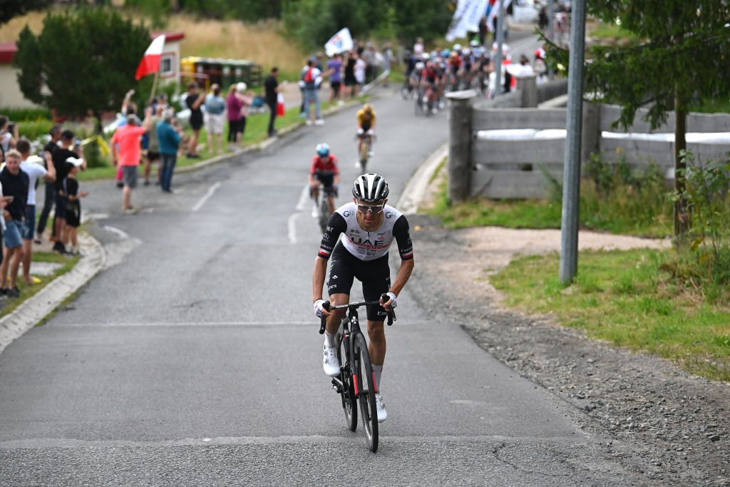 Late attack by Rafal Majka (UAE Team Emirates)