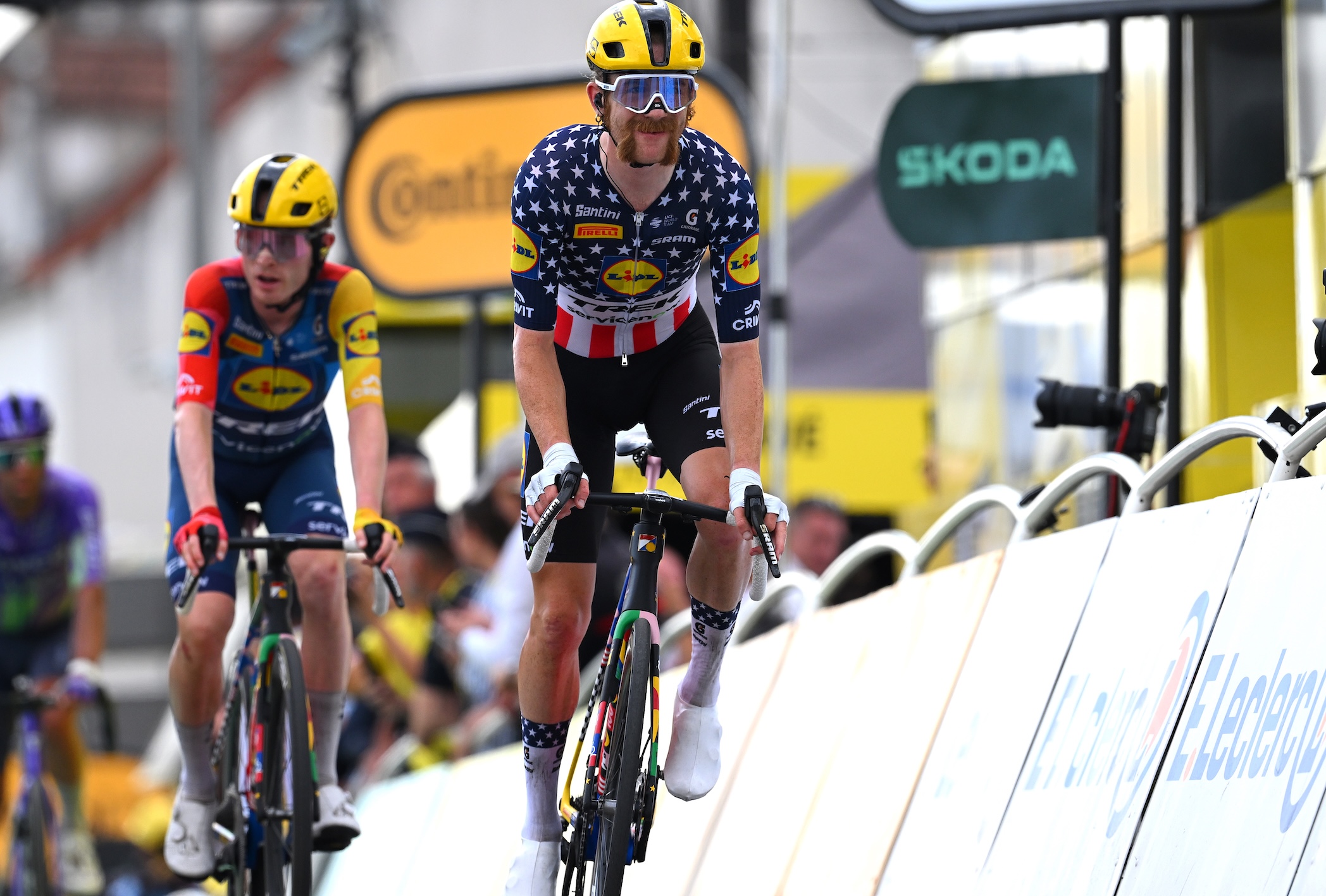 Quinn Simmons of Lidl - Trek finishes stage 12 into Chalon-sur-Saone