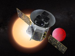 Artist's illustration of NASA's Transiting Exoplanet Survey Satellite (TESS).