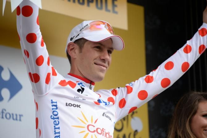 Cyril Lemoine (Cofidis) celebrates another day in the KOM jersey
