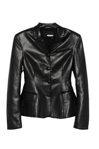 Faux-Leather Blazer