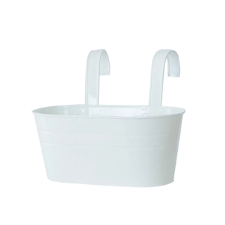 White planter with hooks