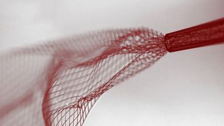 A neural mesh being injected through a needle. Credit: Lieber Research Group, Harvard University