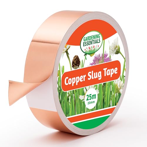 Sol Copper Slug Tape, 25 Meters Long X 20mm Wide Copper Tape Slug Repellent, Weatherproof Humane Snail Control, Indoor &amp;amp; Outdoor Use, Ideal for Flower Pots and Garden Beds Defence