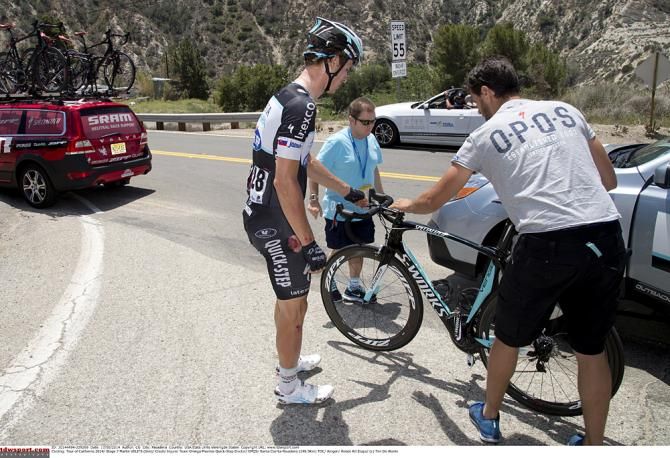 Martin Velits (Omega Pharma-QuickStep) crashes
