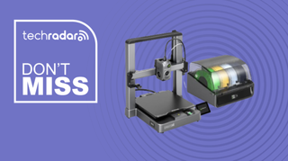 Creality Hi Combo on a purple background next to a TechRadar badge reading 'Don't Miss'