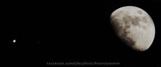 Jupiter Near the Moon on Jan. 21, 2013, by Greg Diesel Walck