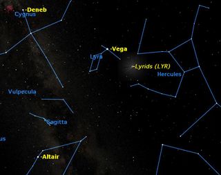 Lyrid Meteors Sky Map