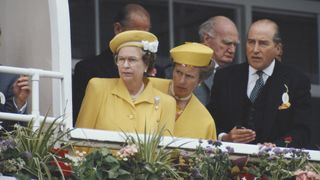 The late Queen Elizabeth II with Princess Anne