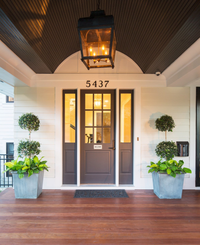 front porch with curved roof