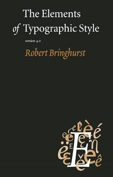 Book cover for The Elements of Typographic Style: simple black cover with type