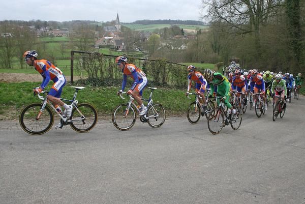 Racers on a climb