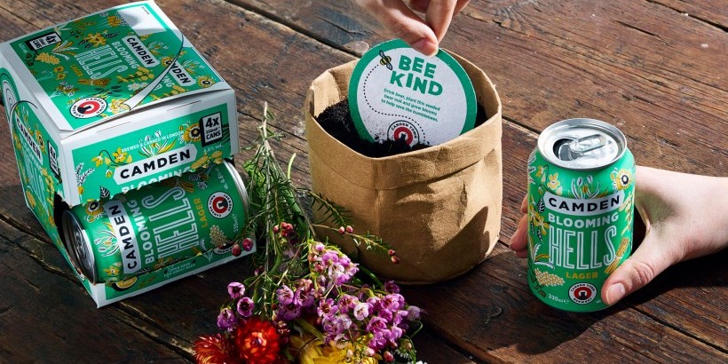 Camden Blooming Hells lager comes with a beer mat you can plant