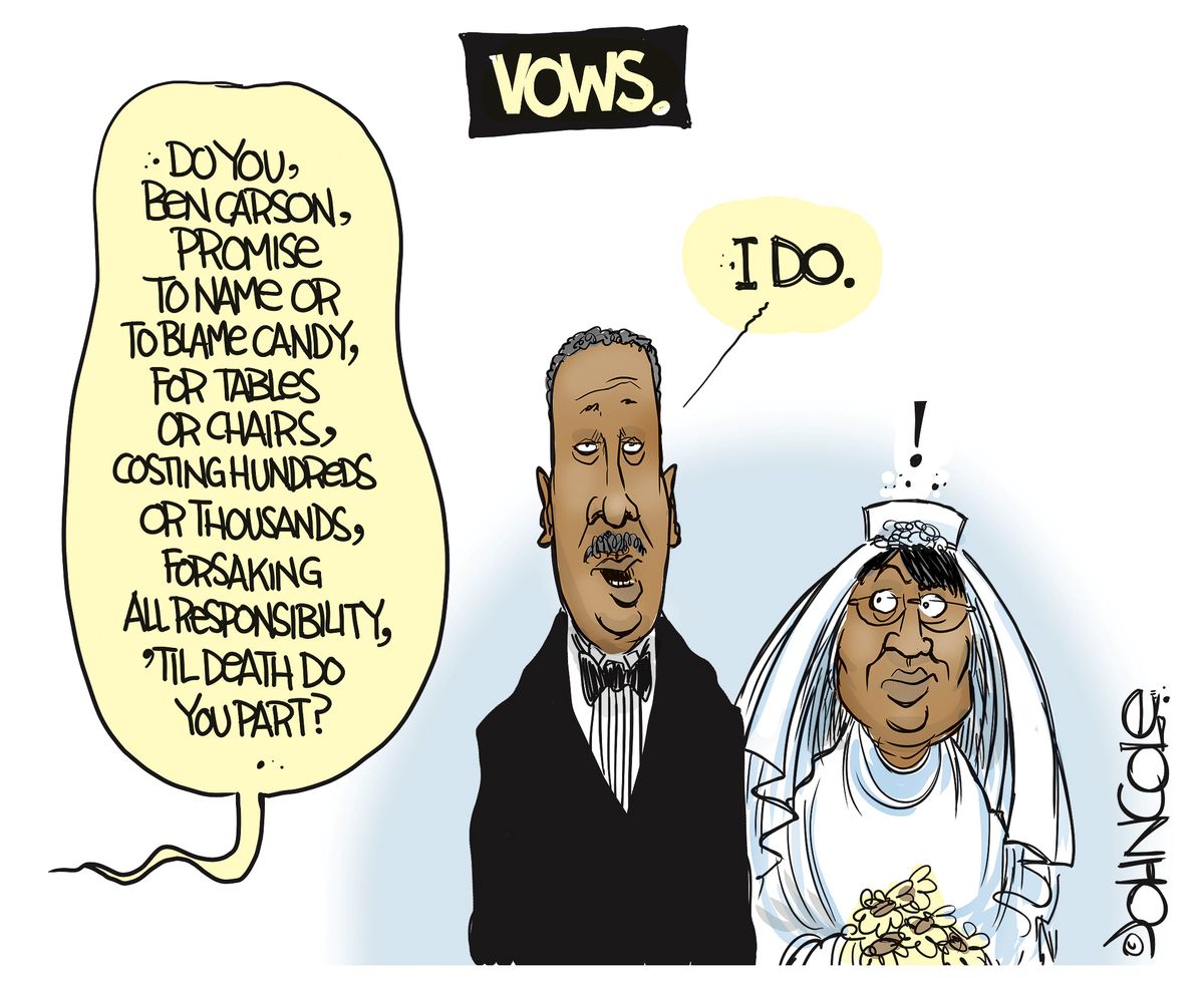 Political cartoon U.S. Ben Carson Candy Carson furniture spending ...