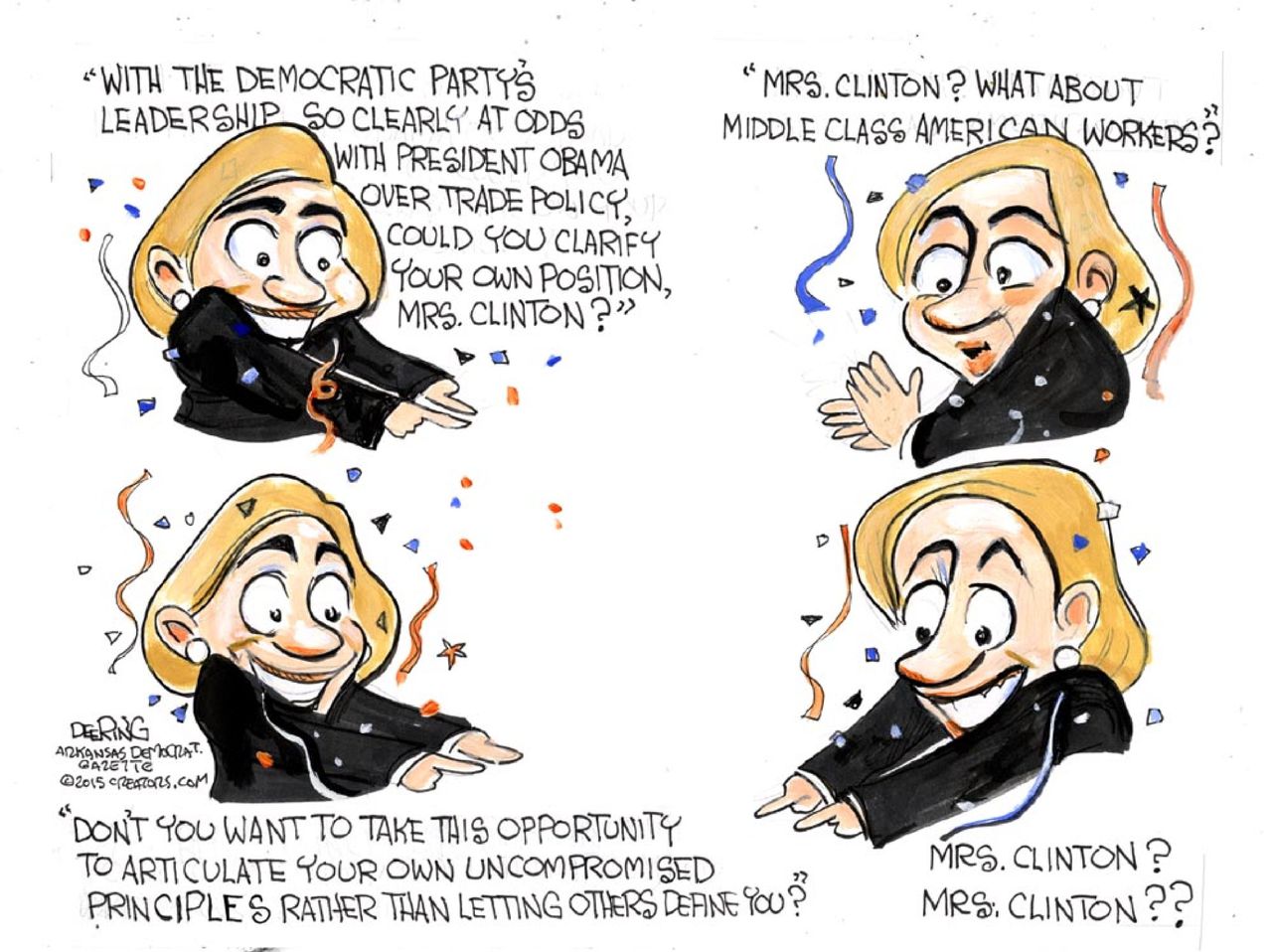 Political cartoon U.S. Hillary Clinton 2016