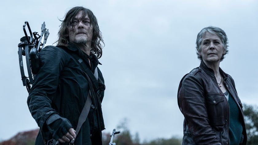 Norman Reedus and Melissa McBride in The Walking Dead Daryl Dixon