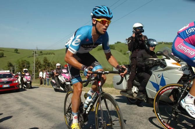 Bauer gets out of the saddle during Stage 6 at the 2012 Giro d'Italia