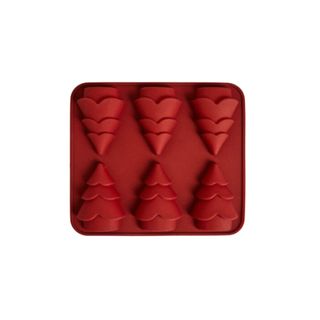 Christmas tree baking mold in red