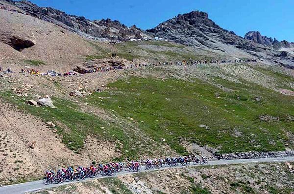 The race comes up the Col du Galibier