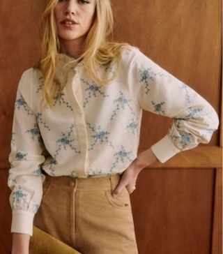 Image of blue and white blouse