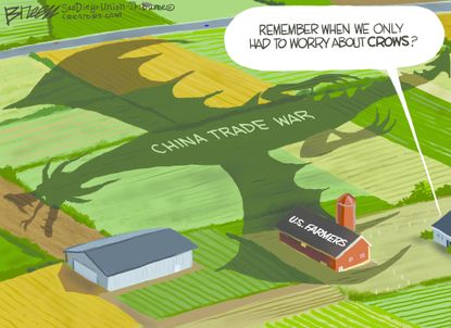 Political Cartoon Trump China Trade War U.S. Farmers