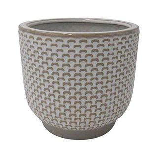 ceramic grey outdoor pot with texture
