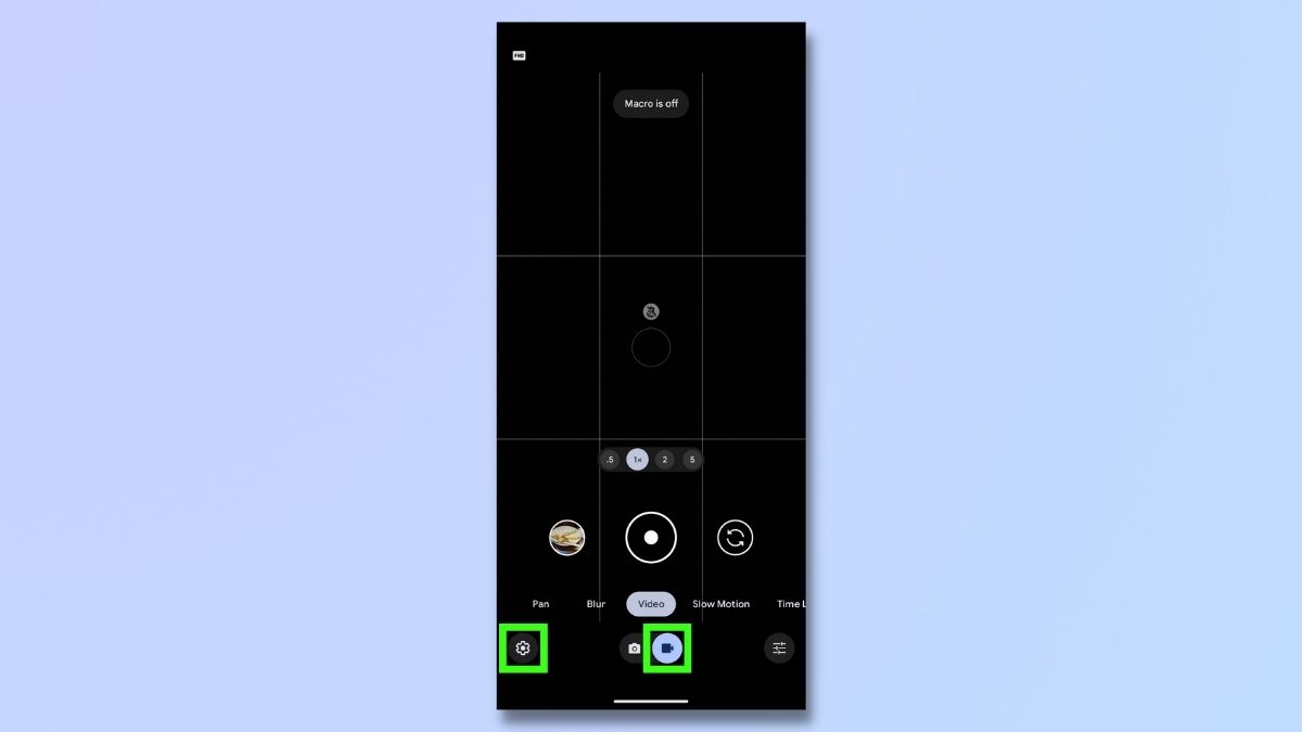 снимок экрана, показывающий, как использовать Pixel 8 Pro Video Boost: откройте приложение камеры и переключитесь в режим видео.