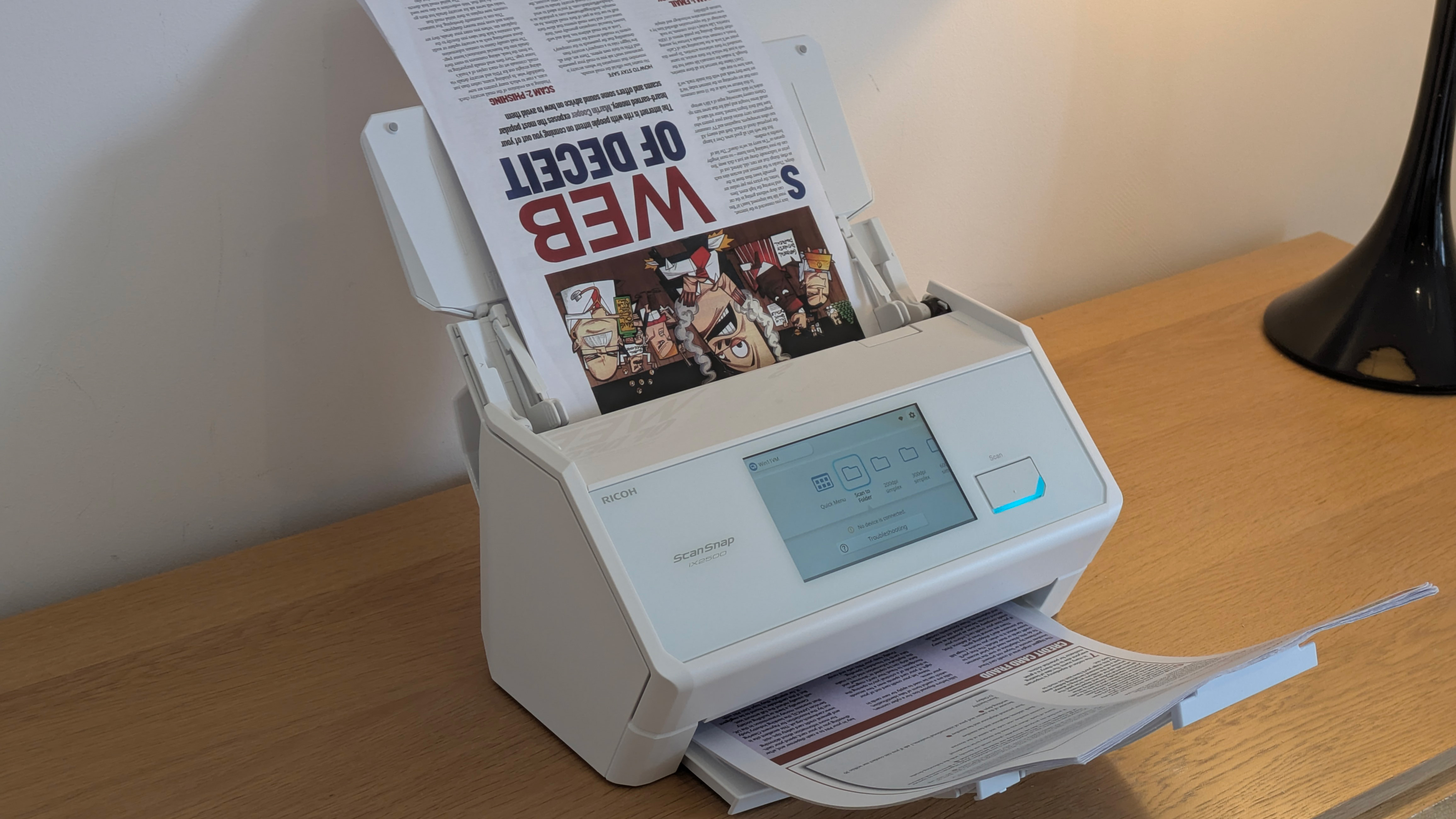 The Ricoh ScanSnap iX2500 on a desk