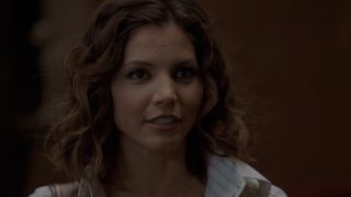 Cordelia talking to Team Angel after returning in Season 5