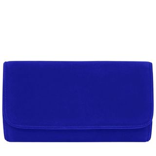 Emmy London Natasha Clutch Bag in Cobalt Suede