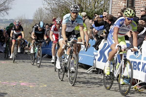 Tom Boonen (Omega Pharma - QuickStep) and Peter Sagan (Liquigas - Cannondale)