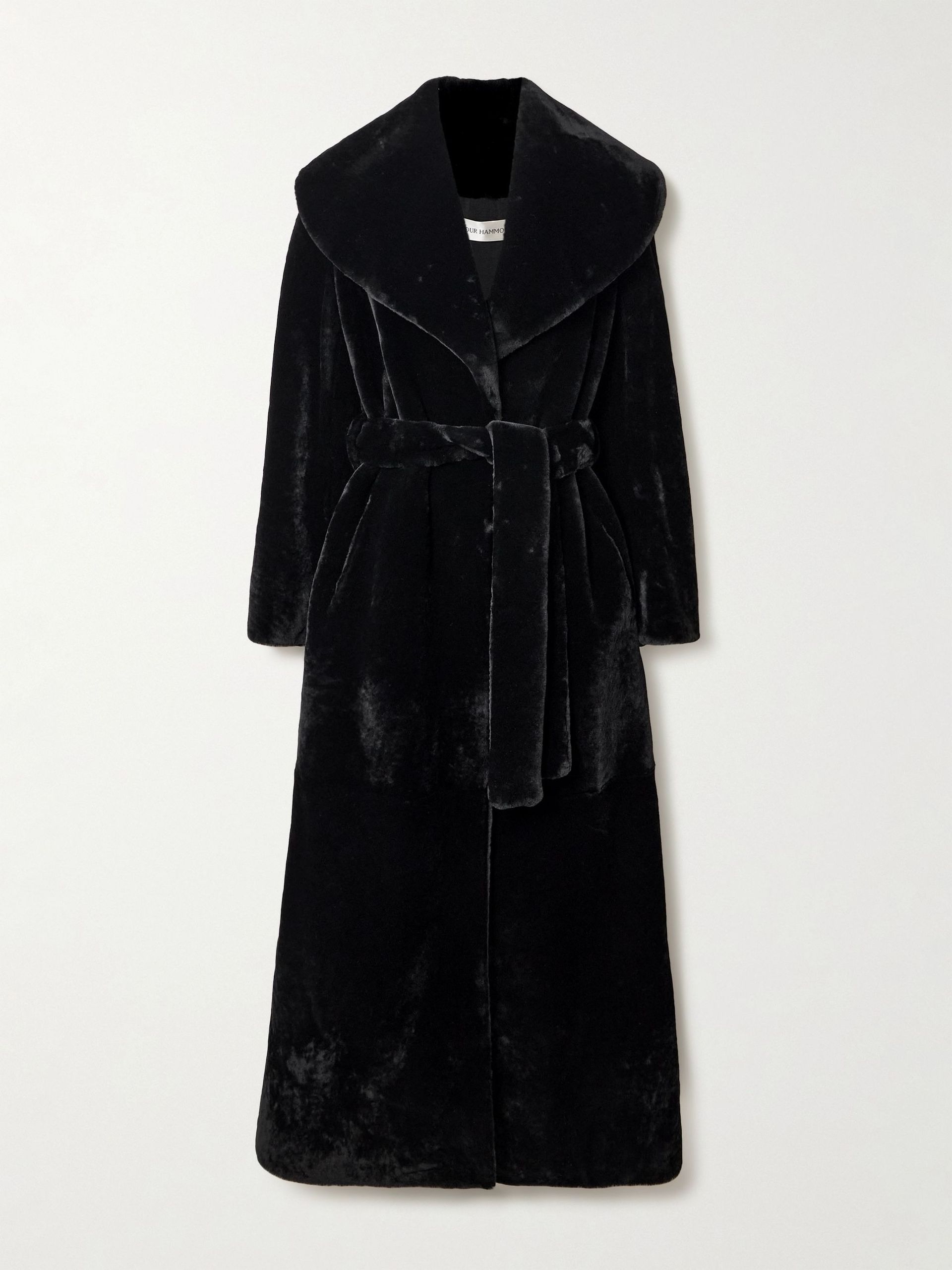 Nour Hammour, Giovanna belted shearling coat