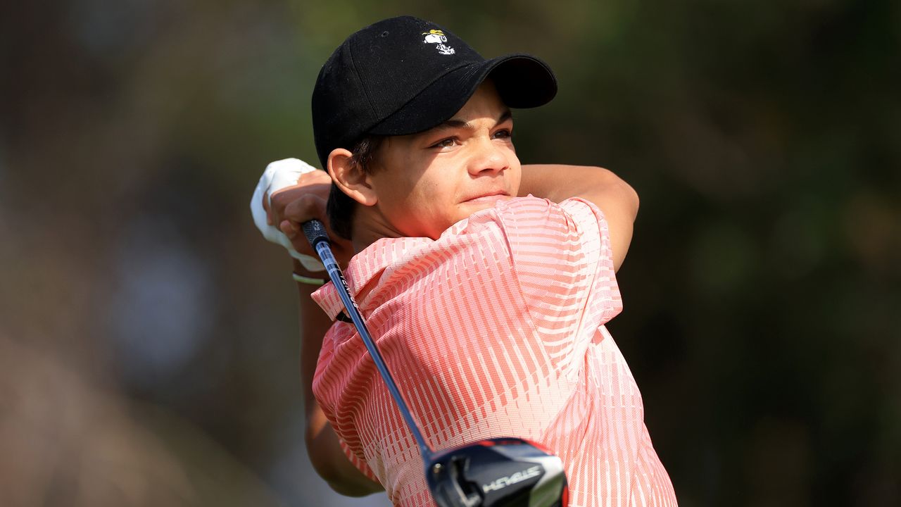 Charlie Woods during the PNC Championship at Ritz-Carlton Golf Club