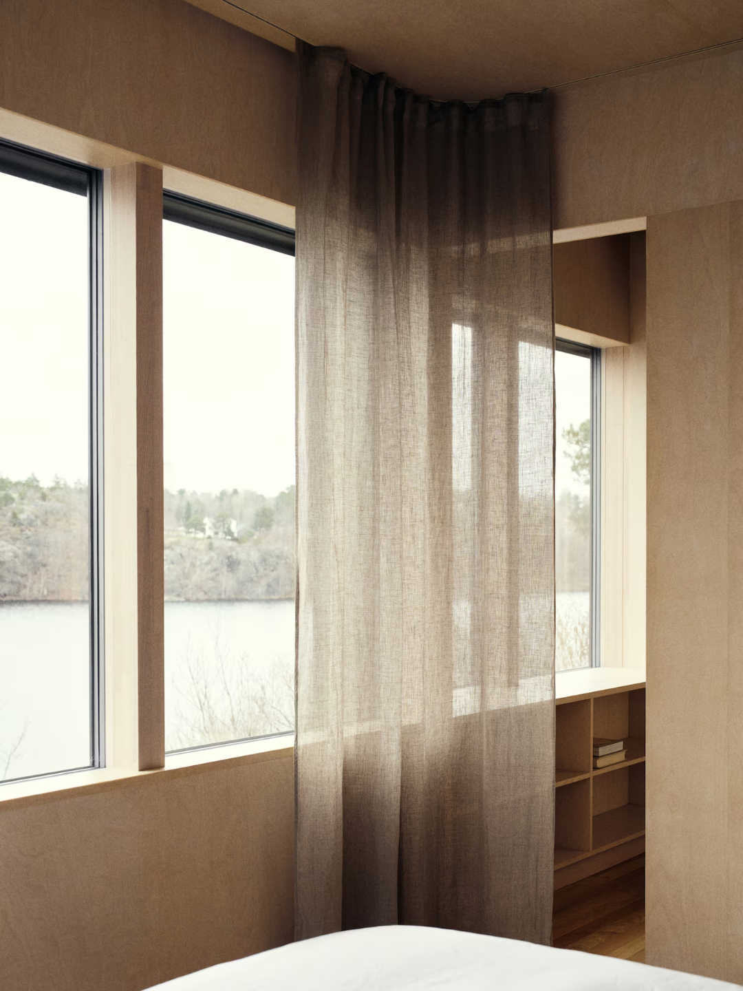 A sheer linen curtain