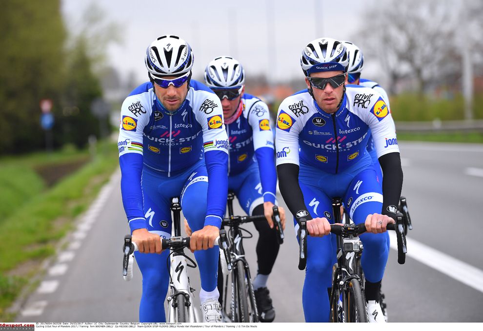 Tom Boonen and Iljo Keisse set the pace