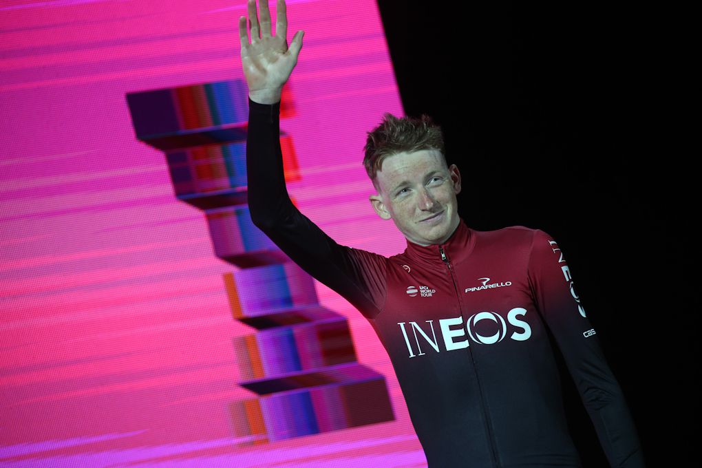 Tao Geoghegan Hart in the new Team Ineos kit