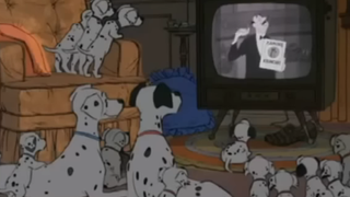The dogs watching TV in 101 Dalmations.