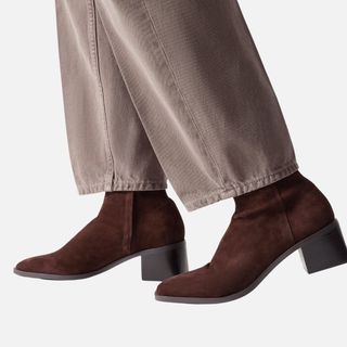 Image of suede brown boots