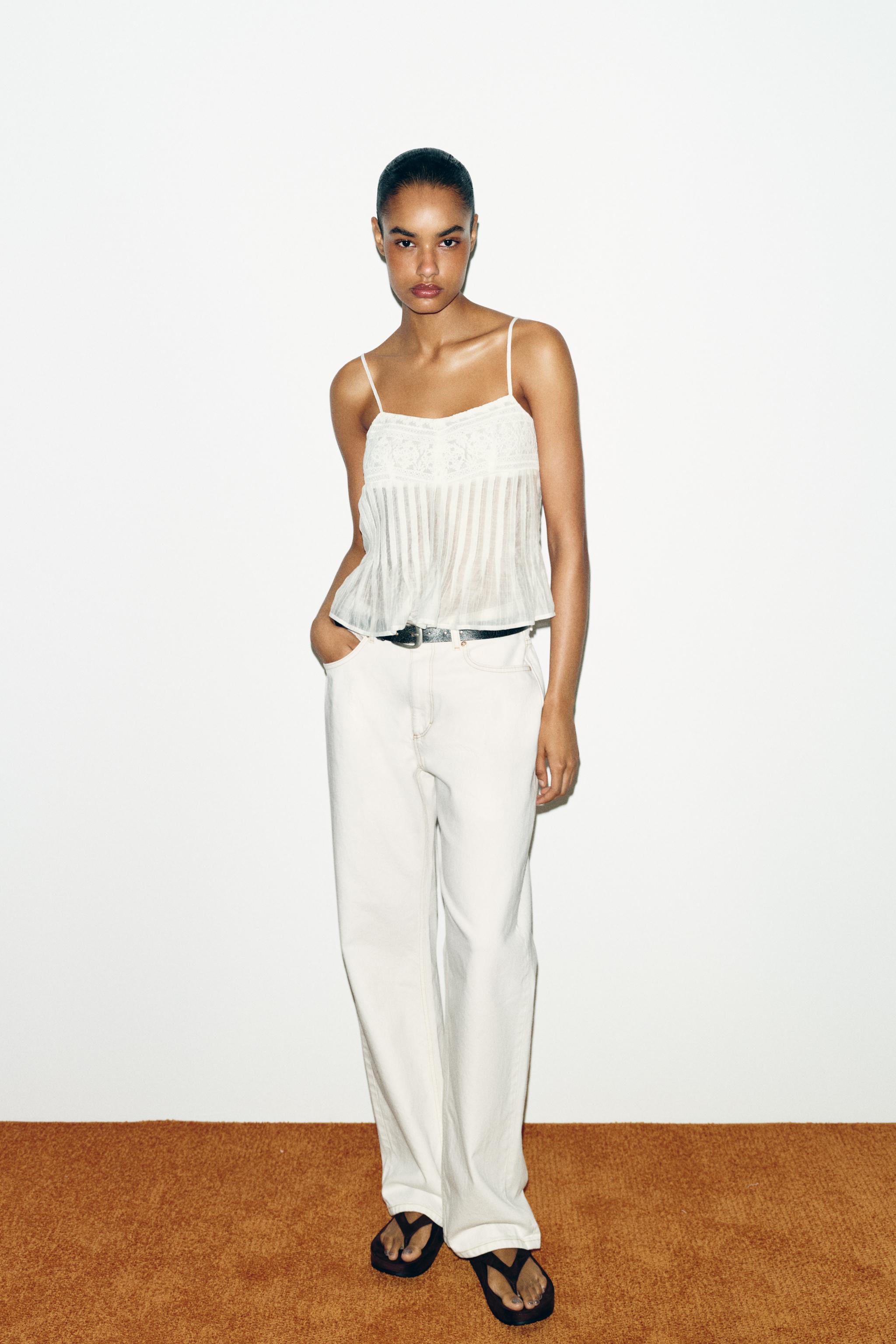 Embroidered Strap Top