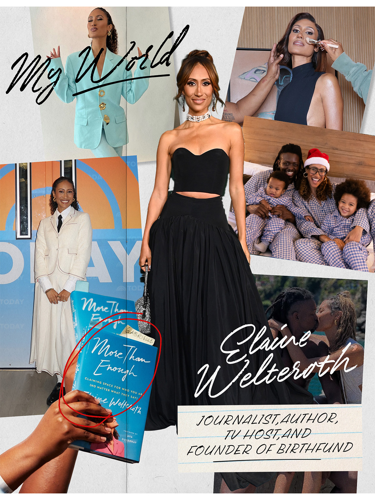 A collage of elaine welteroth for my world.